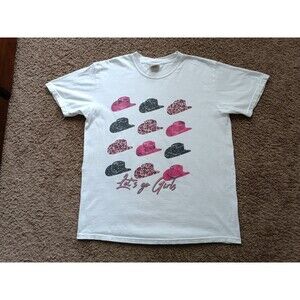 Y2K Cowgirl Hat T-Shirt Women's Large White Short Sleeve